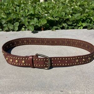 Free People Brown Studded Leather Belt